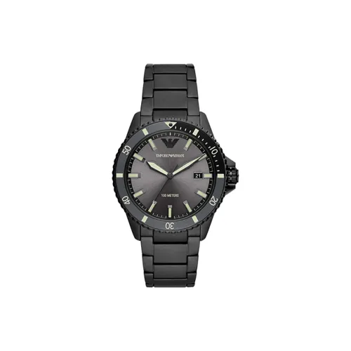 EMPORIO ARMANI Кварцевый механизм Мужские часы из коллекции Submariner, 42 мм, черный