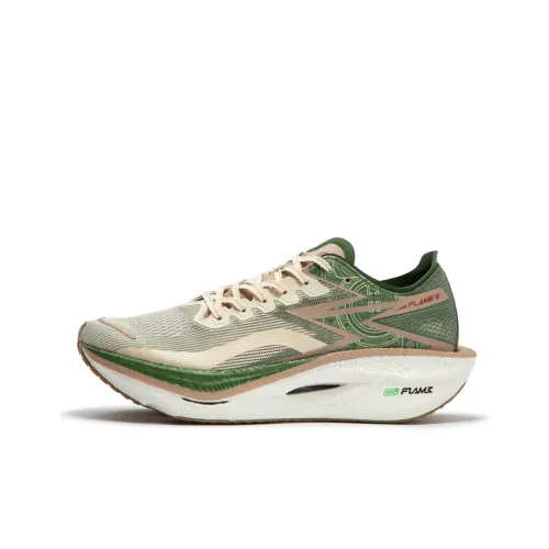 361° Fly Burn 3 Амортизация Противоскользящий Устойчивый к истиранию Низкий отскок Низкий топ Беговые кроссовки Унисекс Белый Зеленый