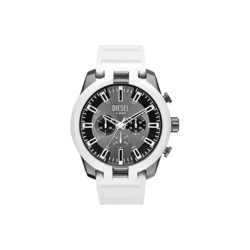 DIESEL Мужские часы Кварцевый механизм Силиконовый ремешок Серый циферблат