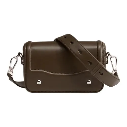 Lemaire Коровья кожа Маленькая квадратная сумка Почтовая сумка Сумка на плечо Унисекс Хаки Лесной мшистый