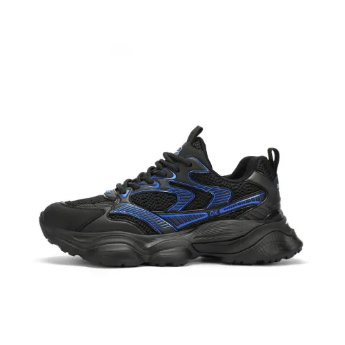 BOIGEMES Низкий топ толстая подошва кроссовки мужские черные синие