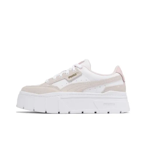 PUMA MAYZE STACK Terry Low Top Скейтборд Кроссовки Женские Бежевый Белый Розовый