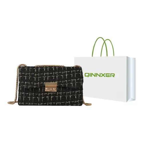 QINNXER Шерстяная маленькая квадратная сумка через плечо стандартная женская черная красная белая