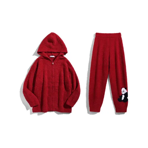 Same Language Мужской Китайский Красный GIANT Панда Мужской Пижамный Комплект