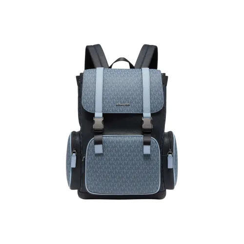 MICHAEL KORS MK Cooper Artificial Leather with Fabric Backpack Men's Denim Blue Dark Blue