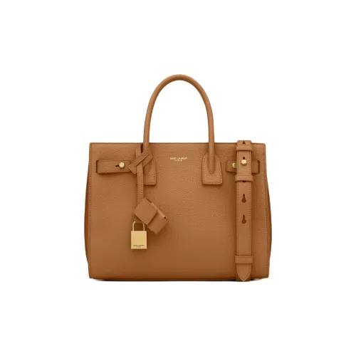 SAINT LAURENT SAC DE JOUR Телячья кожа Сумка через плечо Сумка Мужская Корица