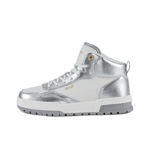 SAM EDELMAN PATSY MID Топ Кроссовки для скейтбординга Женские Белые Серебряные