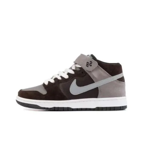 Nike Dunk SB Амортизация Износостойкий MID Топ Скейтборд Кроссовки Мужские Серый Коричневый