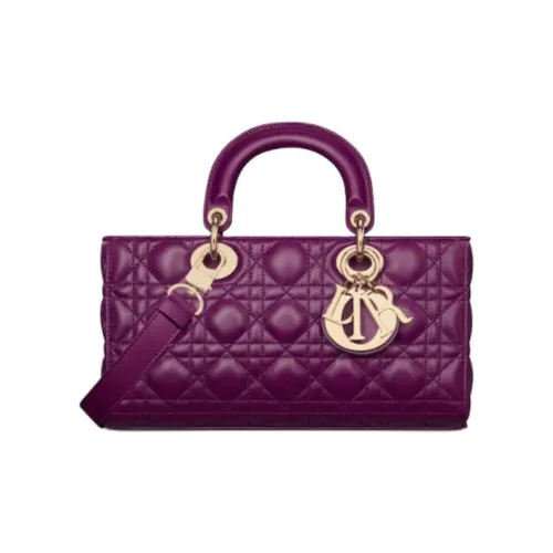 DIOR LADY D Joy Sheepskin Сумка Lady Dior Сумка через плечо Сумка среднего размера Женская Mulberry Фиолетовая