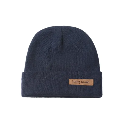 LUCKY BRAND Акрил Бордовый Глубокое море Синий Винтаж Кожаный ярлык Шапка-бини Унисекс