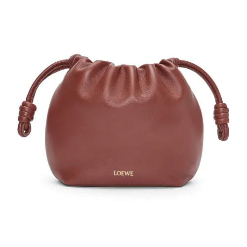 LOEWE Flamenco Nappa Sheepskin Crossbody Clutch Mini Women's Dark Brick Red