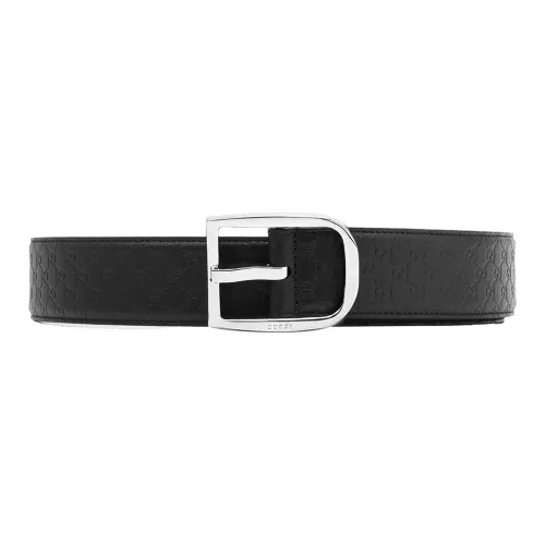 GUCCI Double G Letter Embossed Pin Clasp Cow Leather Belts Men's Dark Blue Width 4CM GUCCI Двойной G Буква Тисненая Шпилька Коровья Кожа Ремни Мужской Темно-синий Ширина 4CM