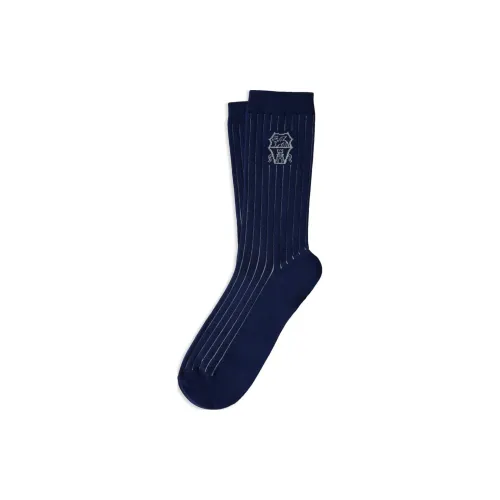 BRUNELLO CUCINELLI 1 пачка Морской синий Мужской MID Носки до икры
