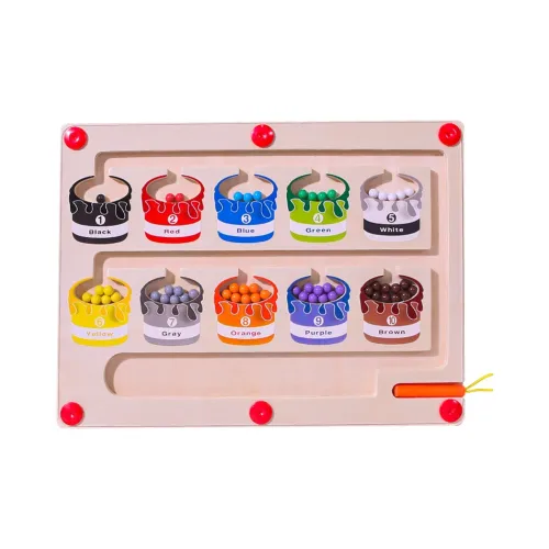 Деревянная игра для семьи Магнитный Удача Ручка Лабиринт Бусина Развивающие игрушки