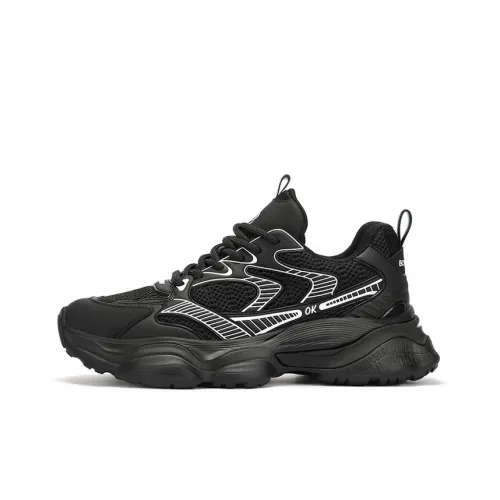 BOIGEMES Низкий топ толстая подошва кроссовки мужские черный белый