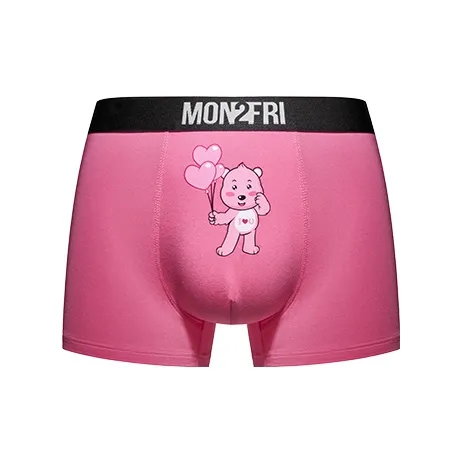Mon 2 Fri Входящий One Heart Медведь Розовый Мужской Боксеры