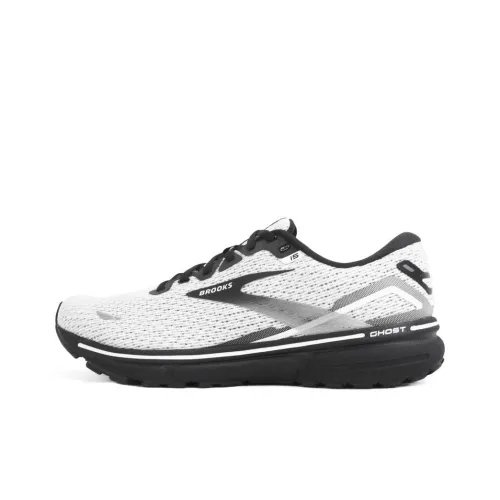 Brooks Ghost 15 Амортизация и Дышащие Низкие Кроссовки для Бега Мужские Белые Черные