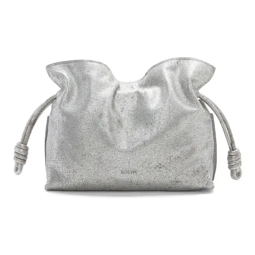 LOEWE Flamenco Овчина Одно плечо Через плечо Клатч Мини Women's Silver