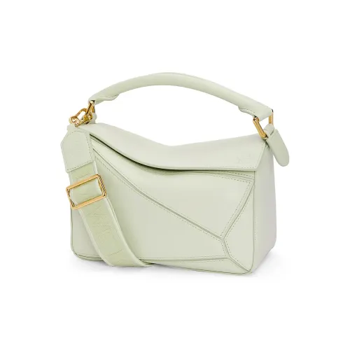 LOEWE Пазл Сатин Коровья кожа Сумка сумка через плечо сумка через плечо Маленькая Женская Весенний Нефритовый