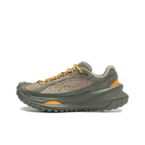 LINING Амортизация Износостойкие Низкие Беговые Кроссовки Унисекс Дымчатый Зеленый