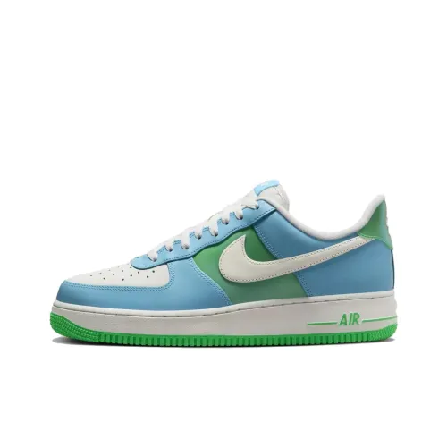 Nike Air Force 1 Slip Resistant Abrasion Resistant Низкий Топ Скейтбординг Кроссовки Мужские Синий Зеленый Белый