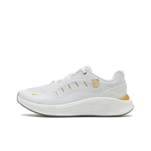 KSWISS Амортизация Износостойкие Низкие Беговые Кроссовки Женские Белые Золотые