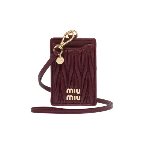 MIU MIU Наппа Кожа Картхолдер Женский Амарант Красный Кукурузный Желтый