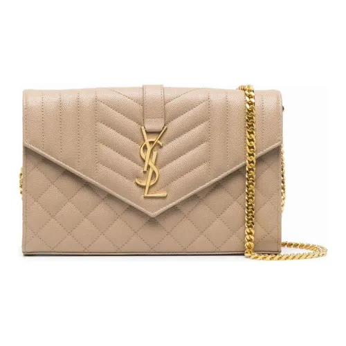 SAINT LAURENT Конверт Кожа Сумка через плечо Женская Бежевая