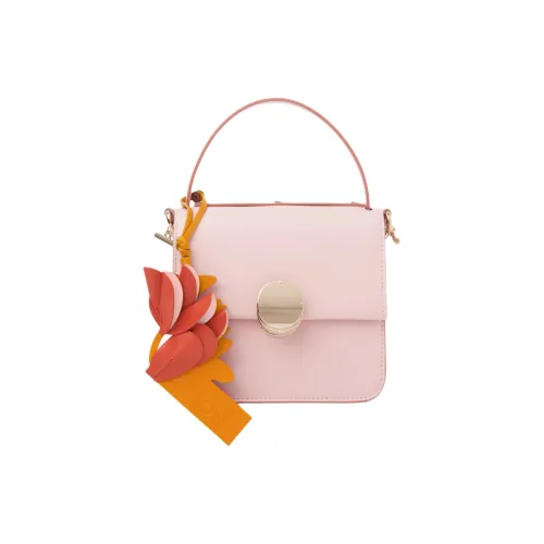 Chloe Penelope Series Гладкая отделка Телячья кожа Сумка через плечо Сумка Маленькая Женская Светло-розовая Красная