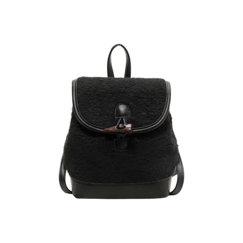 MARKANGARO Шерпа Рюкзак Стандартный Женский Черный Хаки Кофейный Экрю