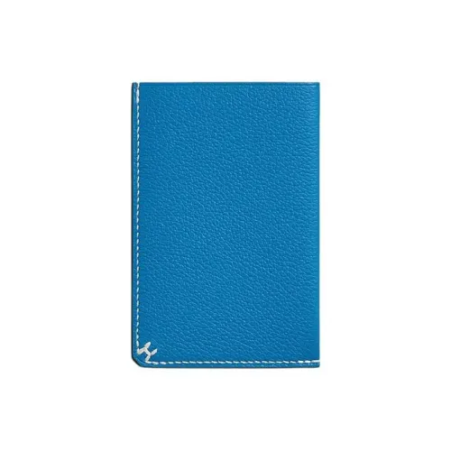 HERMES Evercolor Кожа Кошелек Держатель для карт Унисекс B3 BLEU Занзибар Танзанийский Синий