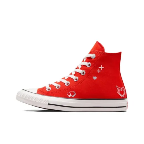 Конверс All Star High Top Canvas Shoes Red White Women's
