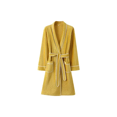 H YXIANG Сон Халат Женские Имбирно-желтый