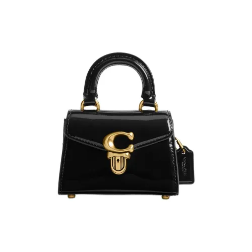 COACH Sammy Лакированная кожа Сумка через плечо Сумка Мини Женская Черная