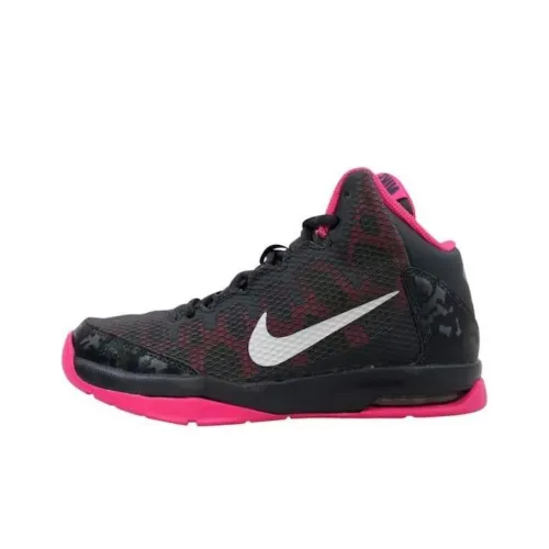 Nike Air Без сомнений Амортизация Износостойкие Высокие Баскетбольные кроссовки Женские Черный Розовый