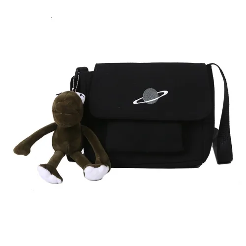 Techson Canvas Bag Shoulder Bag Small Unisex Black White