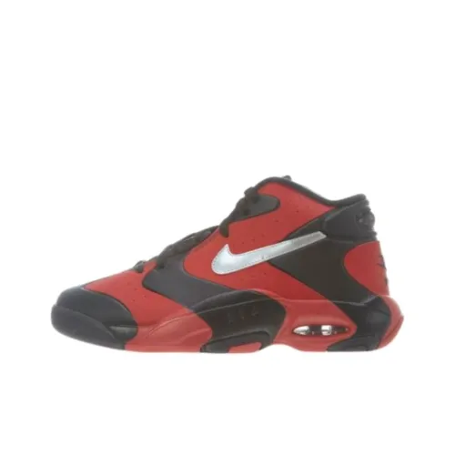 Nike Air Up ' 15 Амортизация Износостойкий MID Топ Винтажные Баскетбольные Кроссовки Унисекс Черный Красный