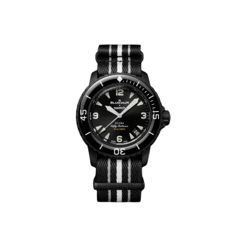 Swatch Mechanical Механизм Мужские Часы FIFTY FATHOMS 42,3мм*14,4мм Черные