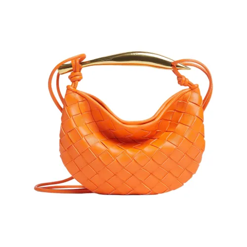 Bottega Veneta Sardine Овчина Плетеная сумка Портативная сумка через плечо Мини женская сумка Папайя