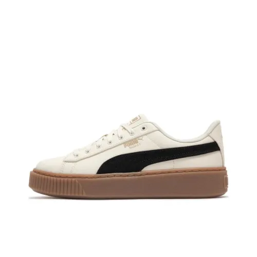 PUMA BASKET PLATFORM Холст WNS Low Скейтбординг Кроссовки Женские Бежевый Черный