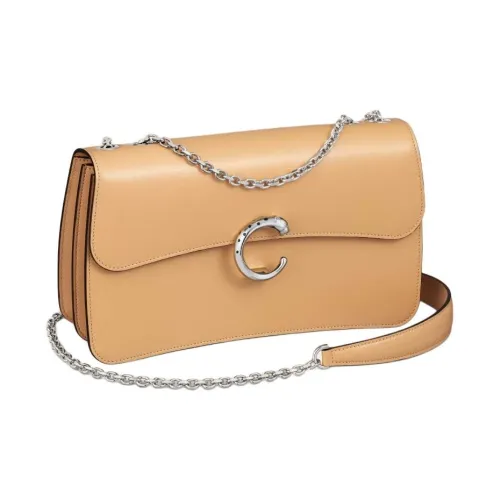 Cartier PANTHÈRE Телячья кожа Сумка через плечо Сумка на плечо Женская Верблюжий бежевый