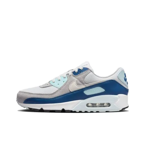 Nike Air Max 90 Low Топ Беговые кроссовки Мужские Белые Синие