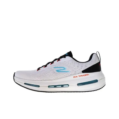 Skechers GO Run Max Амортизация ARCH FIT AIR Cushioning Износостойкий Низкий Топ Беговые кроссовки Мужские Белый Синий