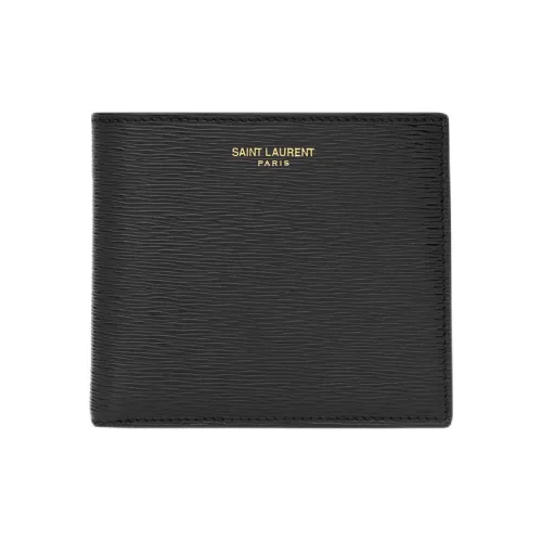SAINT LAURENT Тисненая кожа Кошелек Мужской Черный
