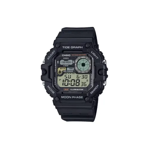CASIO Standard Series Casio Sports Collection Кварцевый механизм Смольный ремешок Часы Мужские Черный циферблат