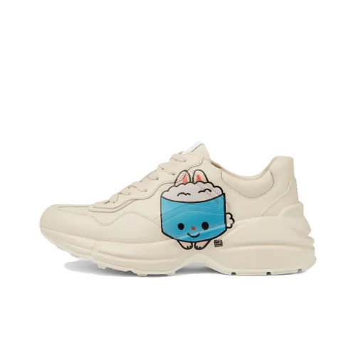 GUCCI Rhyton Low Топ Толстоподошвенные кроссовки Женские Айвори Белый