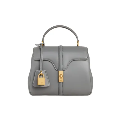 CELINE 16 Сатин Телячья кожа Сумка через плечо Сумка Мини Женские Цинковый