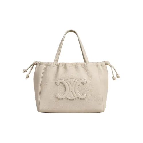 CELINE Cabas Телячья кожа с текстурой сумка через плечо маленькая сумка женский светлый цвет каменный