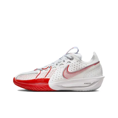 Nike Air Zoom G.T. Cut 3 Low Топ Баскетбольные кроссовки Унисекс Белый Красный Международная версия