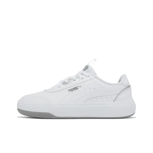 PUMA Tori POP Up Metallics Low Топ Скейтборд Кроссовки Женские Белые Серебряные